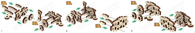 WOODEN CITY 3D puzzle mini sada Widgets: Dopravní prostředky 36 dílků