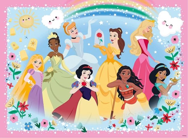 RAVENSBURGER Třpytivé puzzle Disney princezny: Silné, krásné a neuvěřitelně odvážné XXL 100 dílků