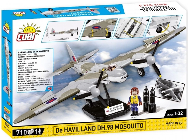 COBI 5735 II WW De Havilland DH.98 Mosquito, 1:32, 710 k, 1 f