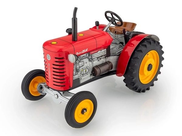 Traktor Zetor 25A červený na klíček kov 15cm 1:25 v krabičce Kovap