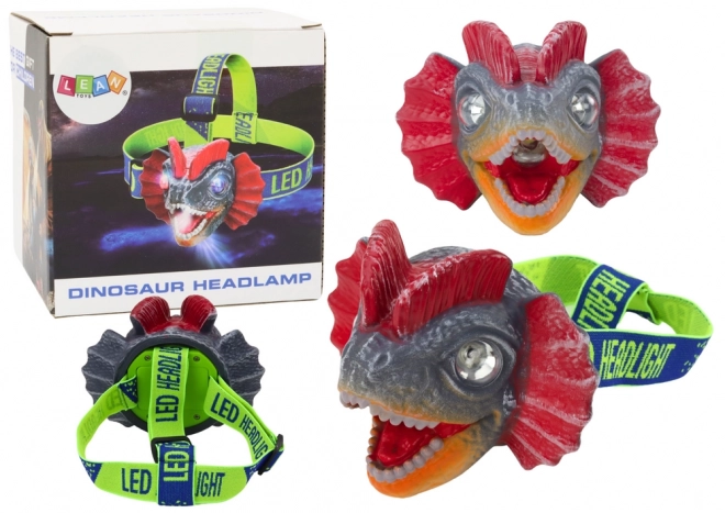 Čelovka Dinosaurus Nastavitelný pásek 3 LED diody