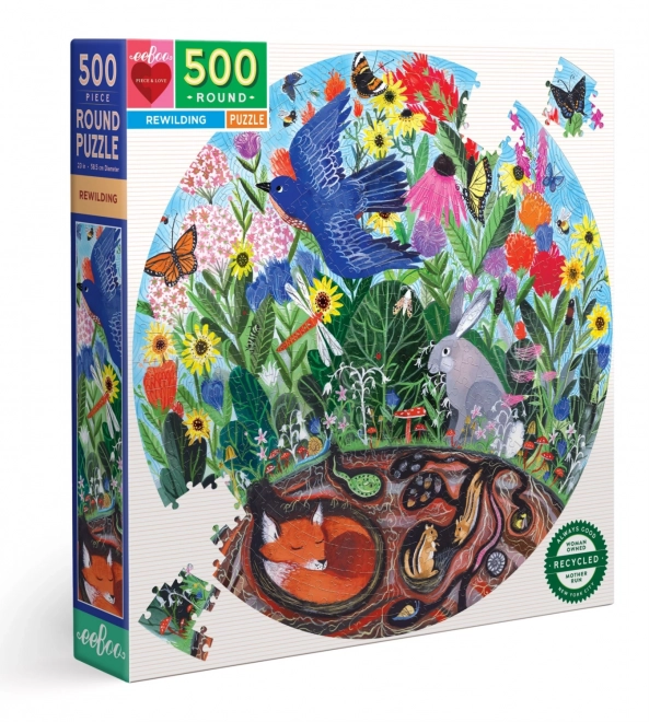 EEBOO Kulaté puzzle Divoká příroda 500 dílků