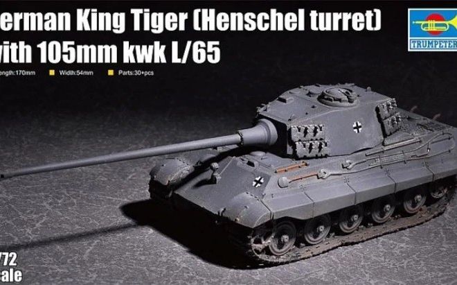 Plastikový model King Tiger se 105mm kWh (věž Henschel)