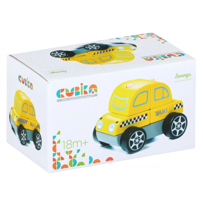 CUBIKA 13159 Taxi vůz - dřevěná skládačka 5 dílů