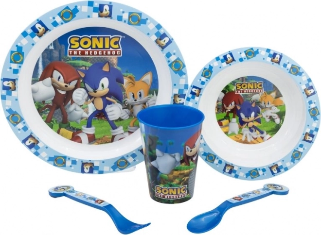 STOR Dětská jídelní sada 5v1 Sonic