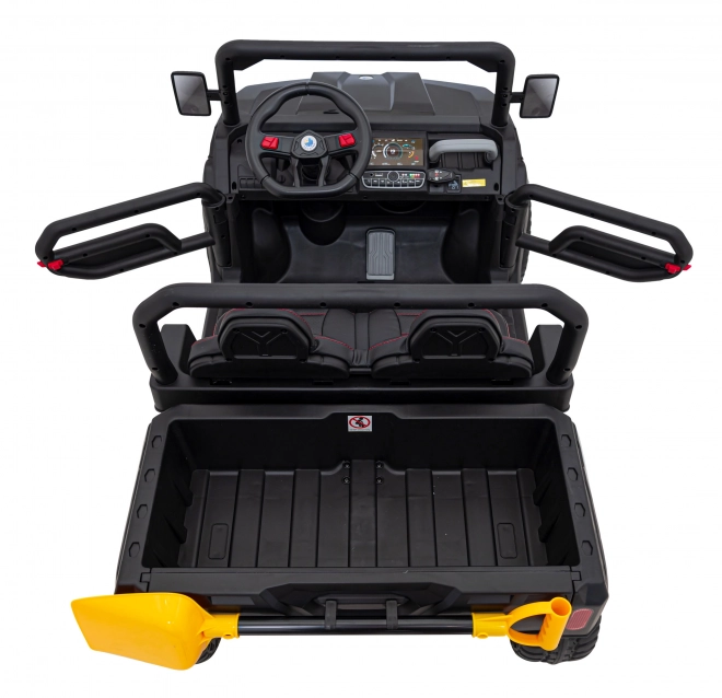 Auto Pick-Up Speed 900 pro děti černé + pohon 4x4 + pohyblivá pumpa + zavazadlový prostor + dálkové ovládání + lopata + LED audio