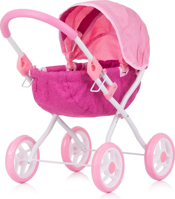 CHIPOLINO Hluboký kočárek pro panenky Daisy Pink linen