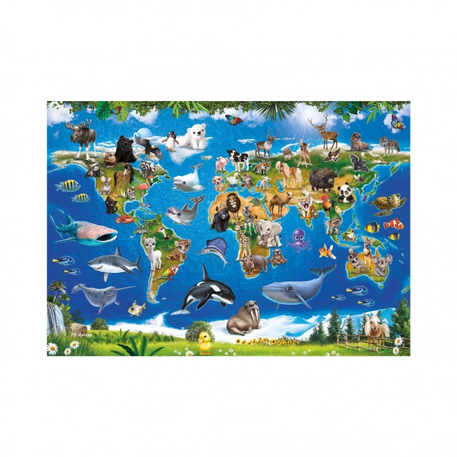 MAPA ZVÍŘAT 100 XL Puzzle