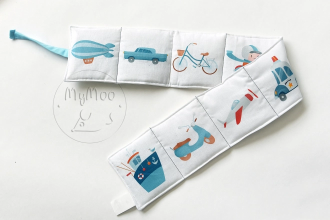 MyMoo Textilní leporelo - Dopravní prostředky 