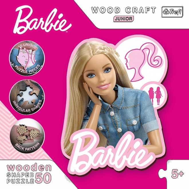 Dřevěné puzzle junior Barbie 50 dílků