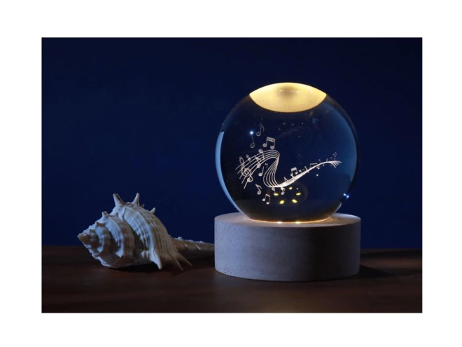 Křišťálová koule Lampa Hudba 6 cm
