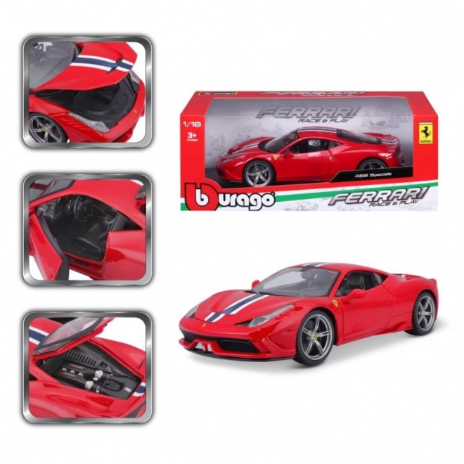 Bburago 1:18 Ferrari 458 Speciale Ferrari Race&Play červená 18-16002