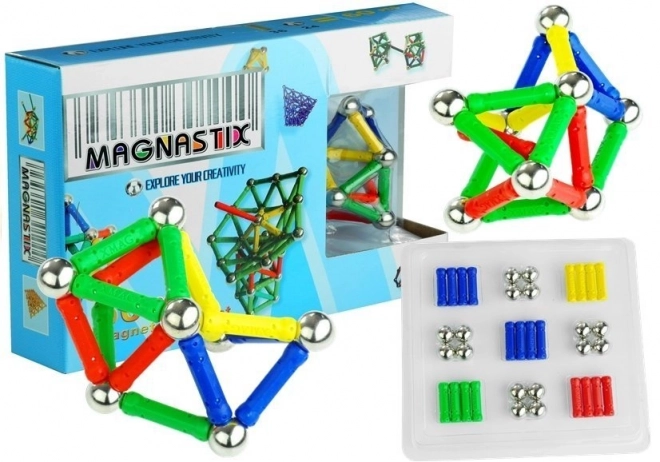 Magnetická stavebnice Magnastix Stick Balls Barevné - 60 dílků