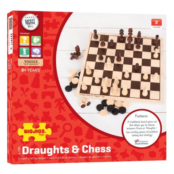Šachy a dáma - herní set Bigjigs