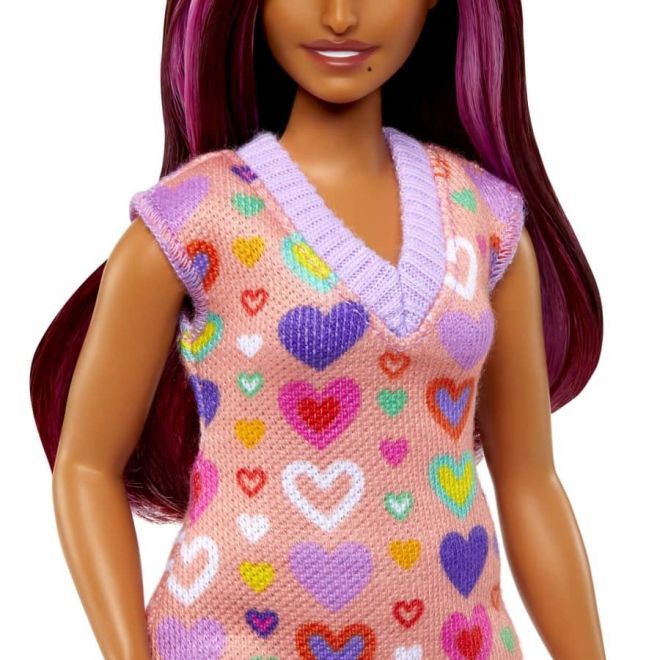 Panenka Barbie Fashionistas v šatech ve tvaru srdce