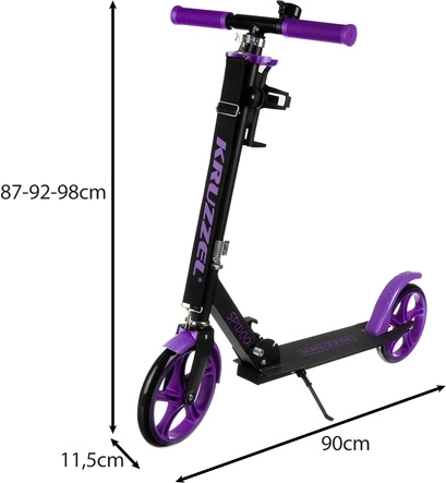Skládací městská koloběžka pro děti s velkými koly (200 mm) – fialová