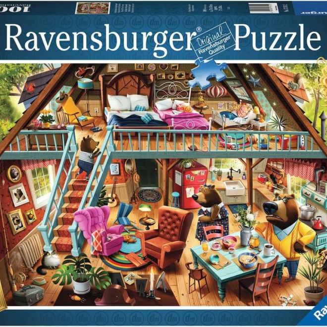 RAVENSBURGER Puzzle Přistižena! (Mášenka a tři medvědi) 1000 dílků