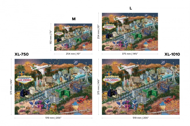 Wooden City Dřevěné puzzle Vítejte v Las Vegas 2v1, 505 dílků EKO