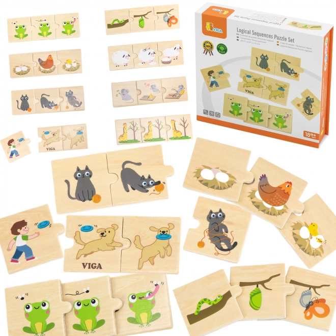 Viga dřevěná skládačka puzzle aktivity zvířat