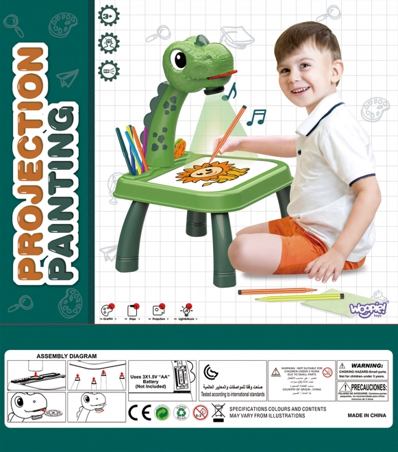 Kreslící tabule a projektor Dinosaur WOOPIE