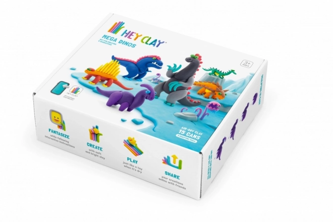 Plastová hmota Hey Clay Mega Dinosaurs set