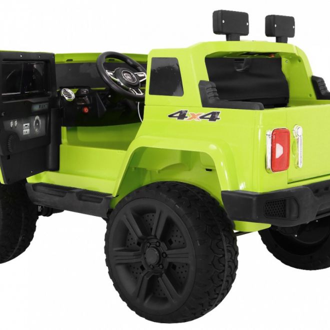 Mighty Jeep bateriové auto pro děti Zelené + 2místné + pohon 4x4 + 2 nosiče zavazadel