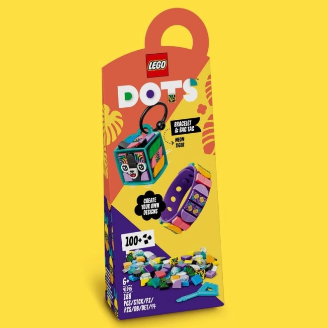 LEGO Dots 41945 Neonový tygr – náramek & ozdoba na tašku