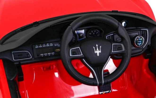 Maserati Ghibli baterie pro děti Červená + Dálkové ovládání + Pomalý start + EVA + MP3 USB + LED dioda