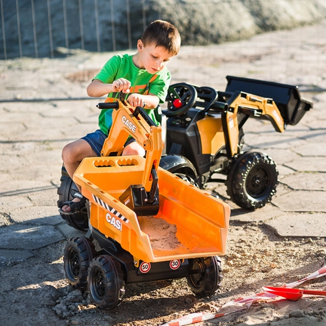 Dětský traktor s rypadlem Case IH a přívěsem