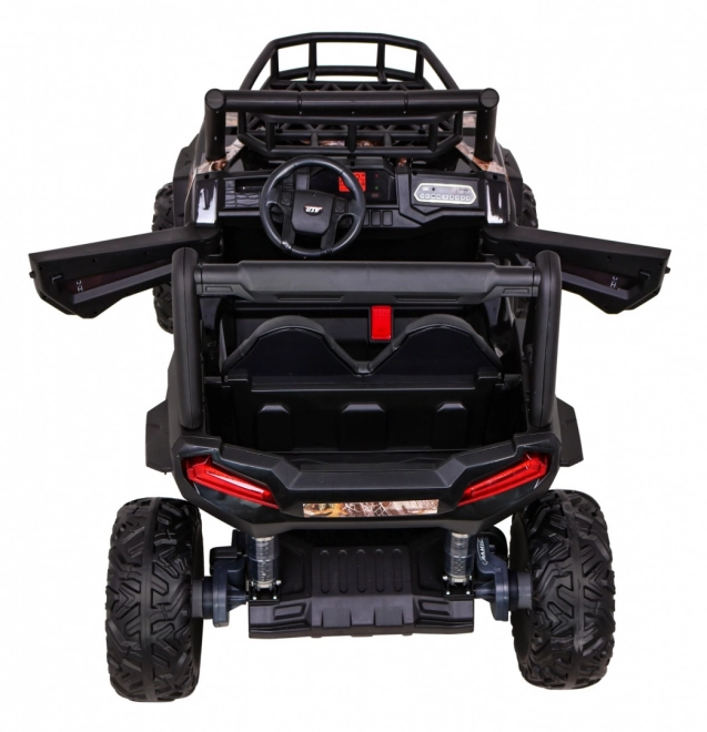 Buggy UTV Off-road pro děti černá + dálkové ovládání + nosič zavazadel + pomalý start + EVA + MP3 LED