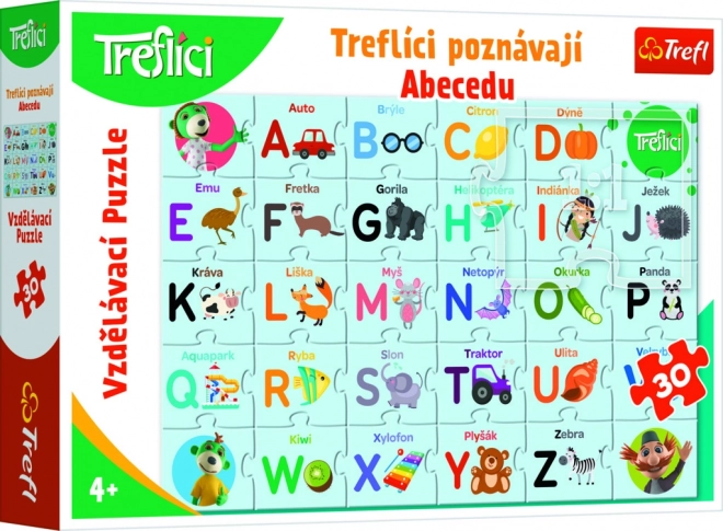 Vzdělávací puzzle 30 - Treflíci poznávají abecedu