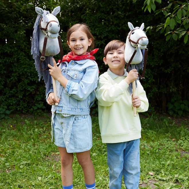 HOPPIHORSE kůň na tyči hobby horse velikost A4 šedý