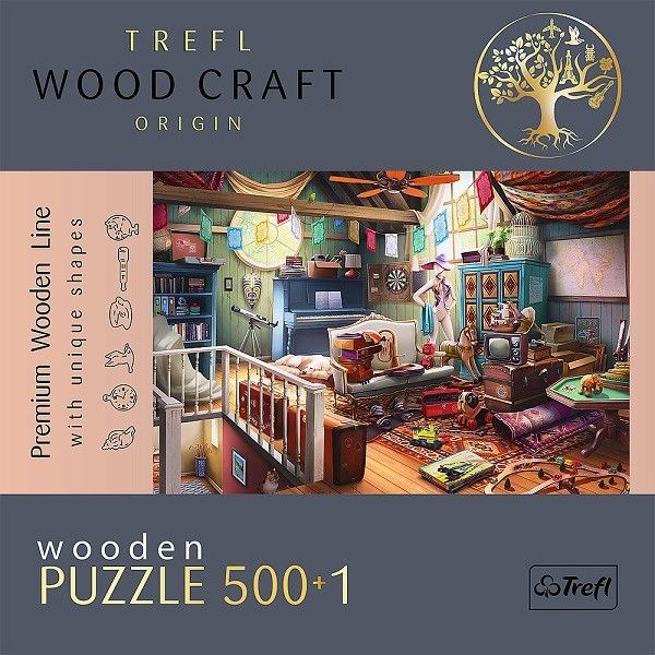Dřevěné puzzle 500+1 dílků Poklady na půdě