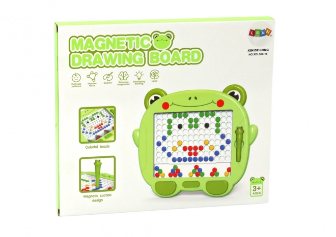 Vzdělávací magnetická tabule Frog Stylus Pad Puzzle Green Beads