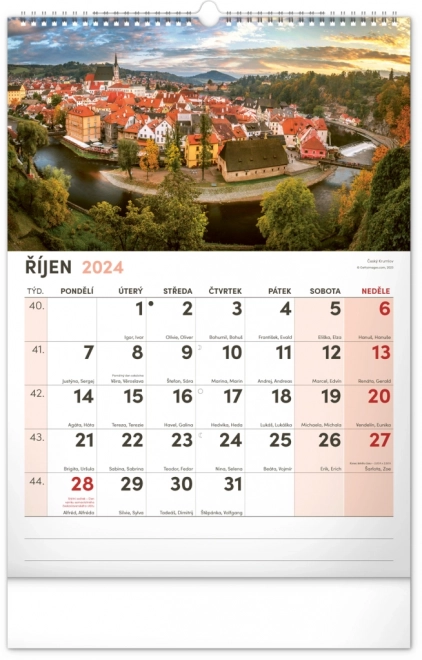 Nástěnný kalendář 2024 s extra velkým kalendáriem, 33 × 46 cm