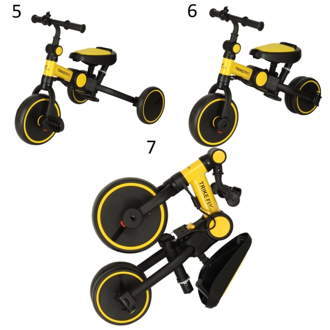 Tříkolka TRIKE FIX V4 se stříškou – Žlutočerná