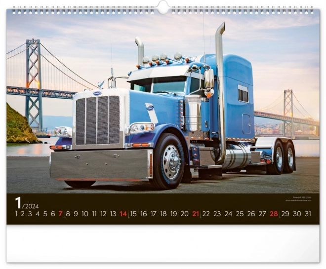 Nástěnný kalendář Trucks 2024, 48 × 33 cm