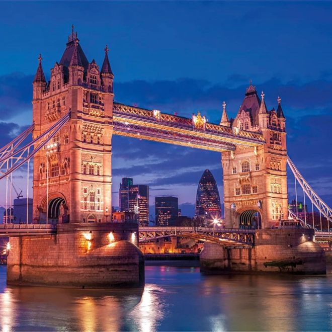 Puzzle 1000 dílků Kompaktní Tower Bridge v noci