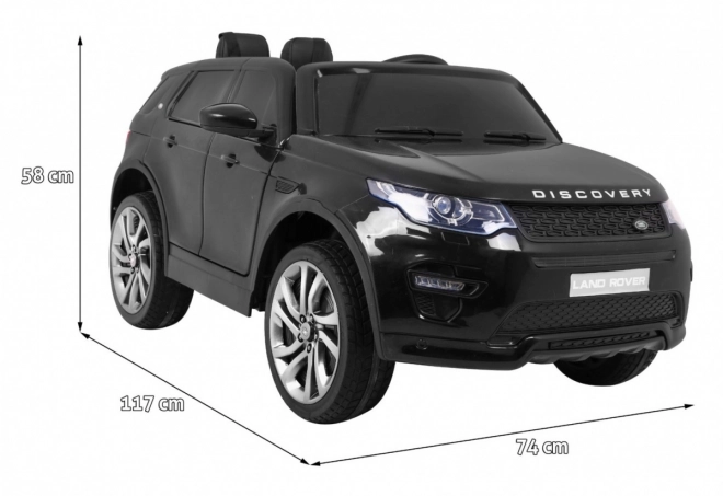 Land Rover Discovery pro děti Černá + Dálkové ovládání + 5bodové bezpečnostní pásy + Nastavení sedadla + EVA + MP3 LED