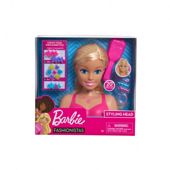 Barbie česací hlava - blonďatá