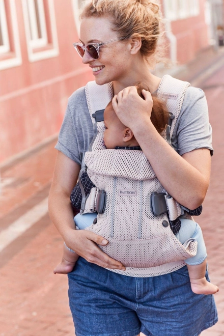 Nosítko BABYBJORN ONE AIR 3D MESH, Antracit/Leopard – Vybledlá růžová