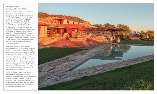 GALISON Oboustranné puzzle Frank Lloyd Wright: Taliesin a Taliesin West 500 dílků