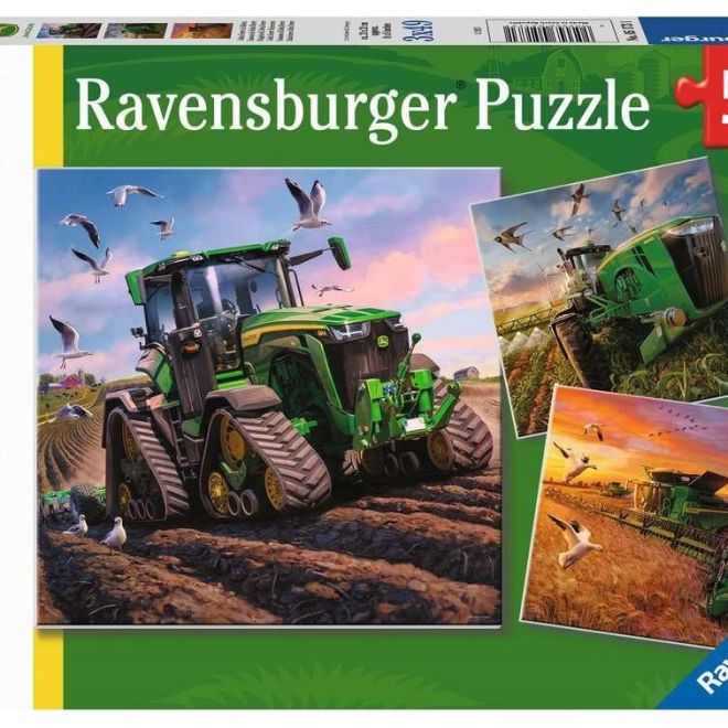 RAVENSBURGER Puzzle John Deere v akci 3x49 dílků