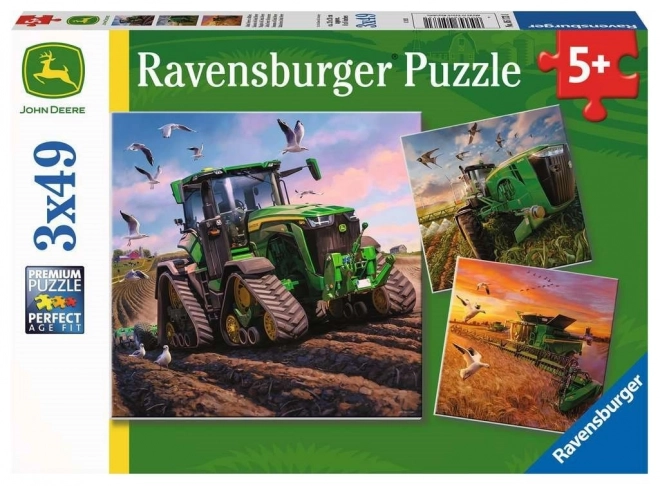 RAVENSBURGER Puzzle John Deere v akci 3x49 dílků