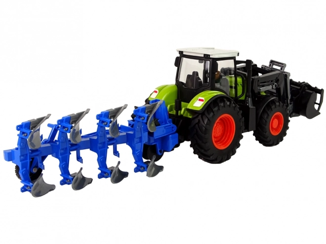 Tractor Set Zemědělské stroje Semi-trailer Světla Zvuk 6 Elem