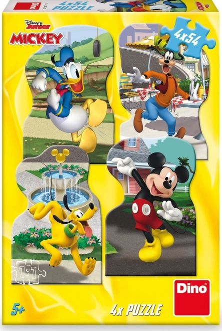 Puzzle Mickey ve městě 4x54 dílků