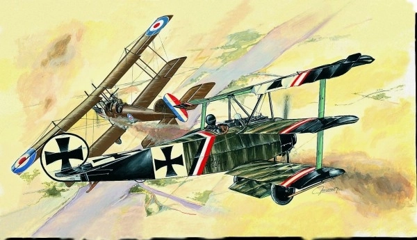 Model Fokker DR.1 1:72 8,01x9,98cm v krabici 25x14,5x4,5cm