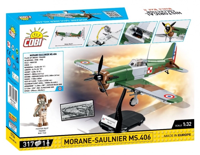 COBI 5724 II WW Morane-Saulnier MS.406, 1:32, 317 k, 1 f