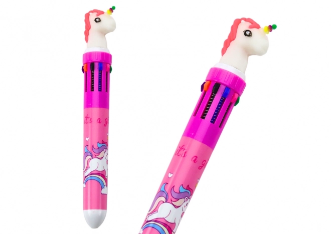 Vícebarevné automatické pero Unicorn 10 růžové