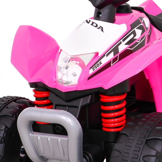 Čtyřkolka Honda 250X TRX s baterií + klakson + LED + eko kůže – Růžová